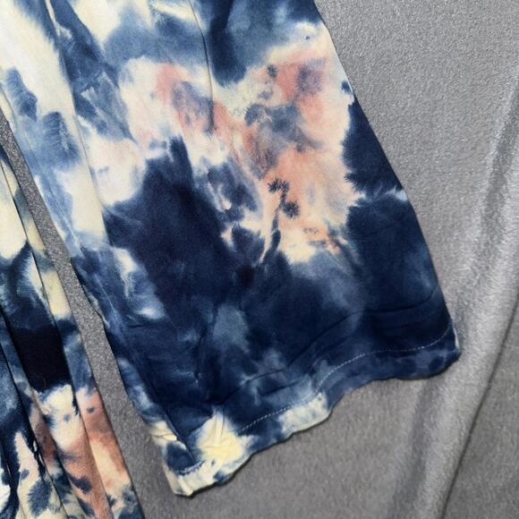 Wonderly Women's Kimono Tie Dye Sz M Artsy Boho Soft Long Robe Retro Festival - Picture 5 of 7